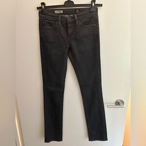 AG Adriano Goldschmied The Stevie Slim Straight Dark Grey Jeans, Size 25